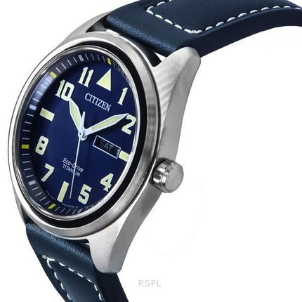 Citizen Eco-Drive Super Titanium blå læderrem Blue Dial BM8560-45L 100M herreur