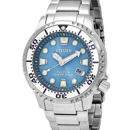 Citizen Promaster Dive rustfrit stål lyseblå skive Eco-Drive Diver&#39,s BN0165-55L 200M herreur