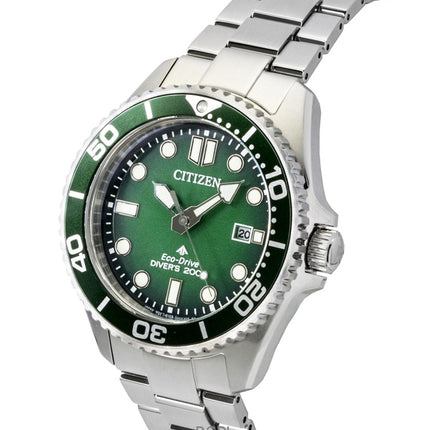 Citizen Promaster Marine rustfrit stål grøn urskive Eco-Drive dykkerur BN0269-50W 200M herreur