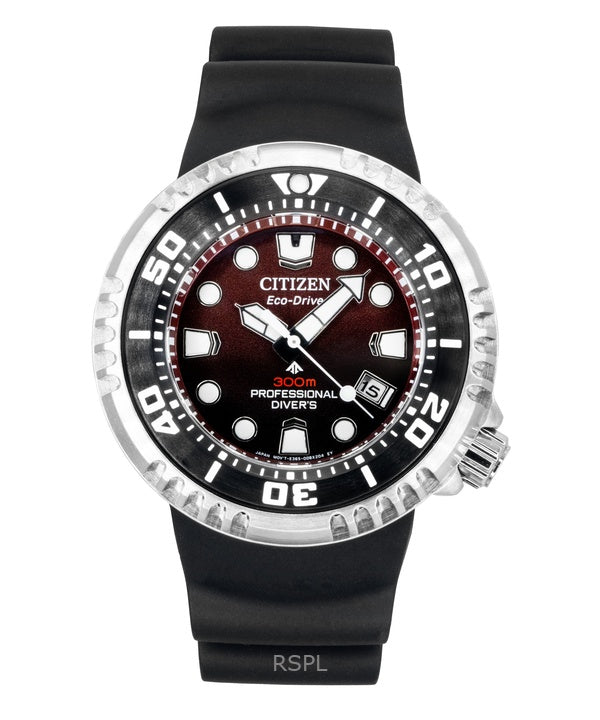 Citizen Promaster polyuretanrem rød urskive Eco-Drive dykkerur BN1024-01Z 300M herreur