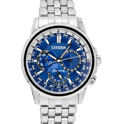 Citizen Calendrier World Time Rustfrit Stål Blå Skive Eco-Drive BU2021-51L 100M Herreur