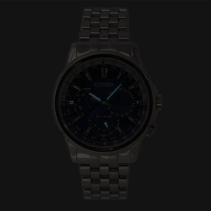 Citizen Calendrier World Time Rustfrit Stål Blå Skive Eco-Drive BU2021-51L 100M Herreur