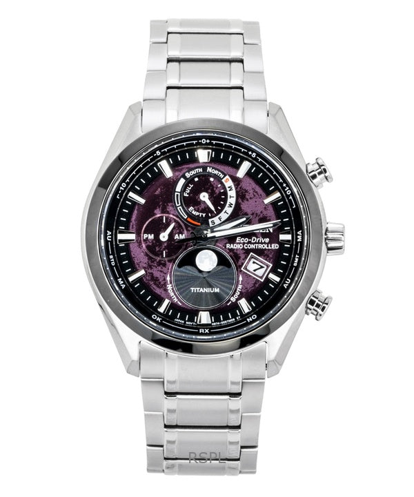 Citizen Tsuki-Yomi radiostyret månefase super titanium rød urskive Eco Drive BY1018-80X 100M herreur