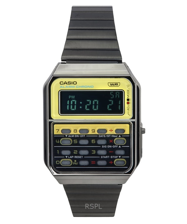 Renoveret Casio Vintage Heritage Colors digitalt rustfrit stål kvarts CA-500WEGG-9B unisex lommeregnerur