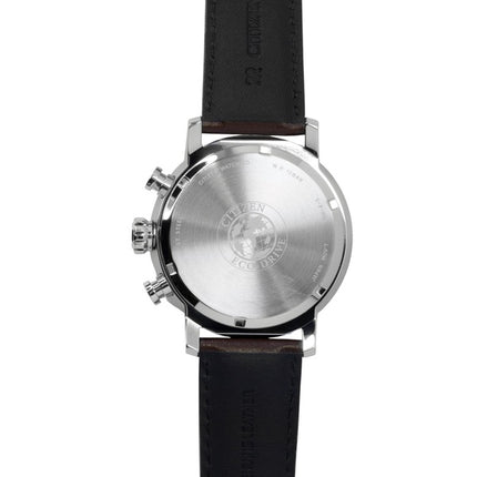 Citizen Brycen Chronograph Brun Læderrem Elfenbensfarvet Skive Eco-Drive CA0649-06X 100M Herreur