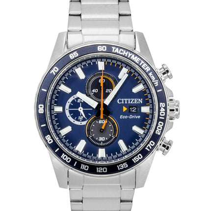 Citizen Brycen kronograf rustfrit stål blå urskive Eco-Drive CA0781-50L 100M herreur