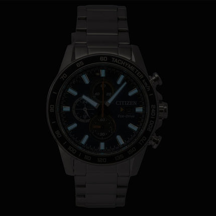 Citizen Brycen kronograf rustfrit stål blå urskive Eco-Drive CA0781-50L 100M herreur