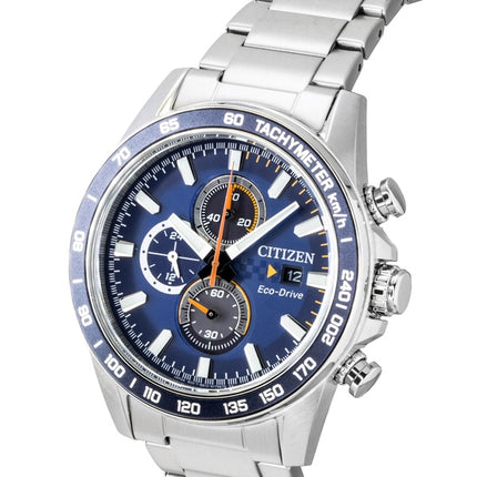 Citizen Brycen kronograf rustfrit stål blå urskive Eco-Drive CA0781-50L 100M herreur