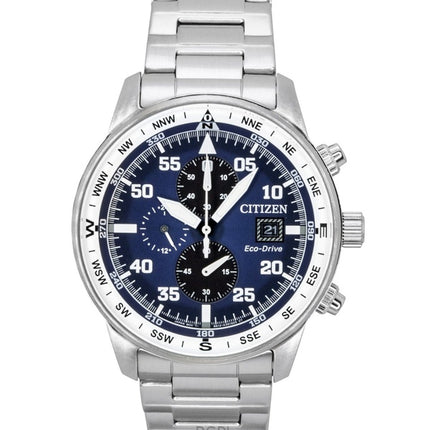Citizen Eco-Drive Aviator Chronograph Rustfrit Stål Blå Skive CA0880-58L 100M Herreur