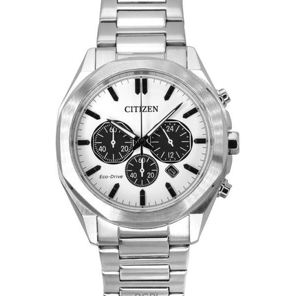 Citizen Eco-Drive Chronograph rustfrit stål hvid skive CA4590-81A 100M herreur