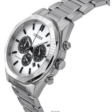 Citizen Eco-Drive Chronograph rustfrit stål hvid skive CA4590-81A 100M herreur