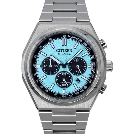 Citizen Zenshin Chronograph Super Titanium Ice Blue Dial Eco-Drive CA4610-85M 100M herreur