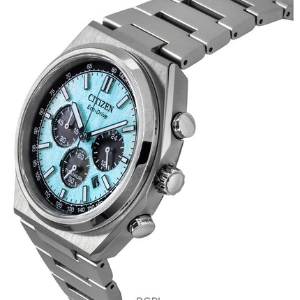Citizen Zenshin Chronograph Super Titanium Ice Blue Dial Eco-Drive CA4610-85M 100M herreur