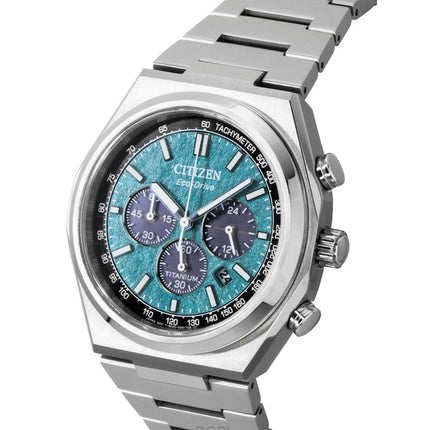 Citizen Zenshin Super Titanium Chronograph Green Dial Eco-Drive CA4610-85X 100M Herreur