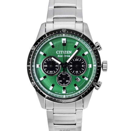 Citizen Eco-Drive kronograf rustfrit stål grøn urskive CA4624-56X 100M herreur