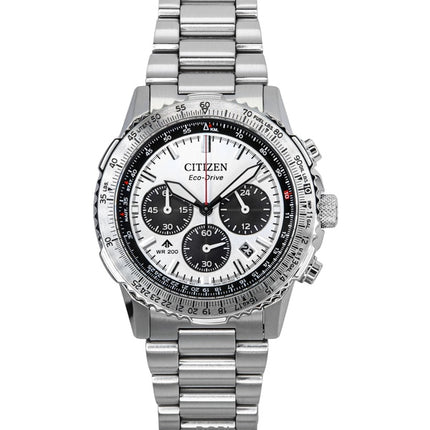 Citizen Promaster Navihawk Chronograph Rustfrit Stål Hvid Skive Eco-Drive Dykkerur CA4660-61A 200M Herreur