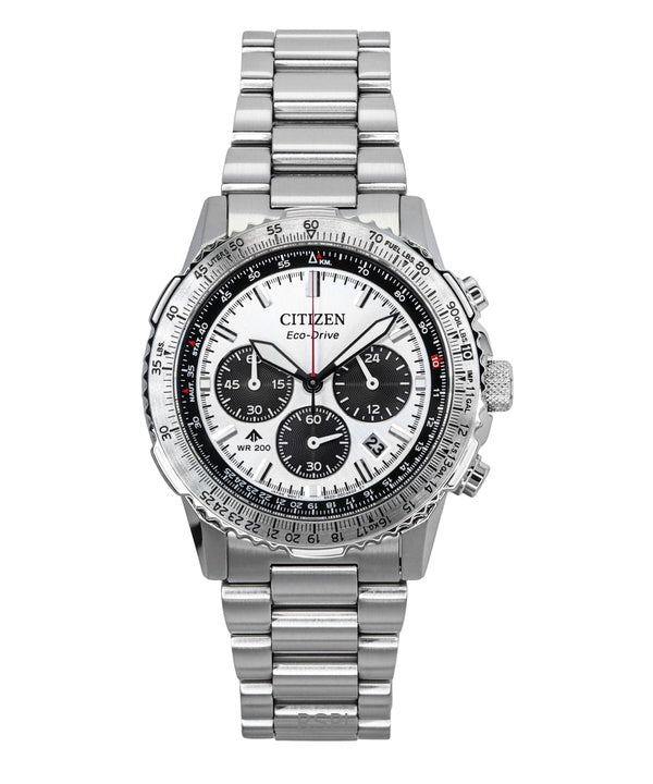Citizen Promaster Navihawk Chronograph Rustfrit Stål Hvid Skive Eco-Drive Dykkerur CA4660-61A 200M Herreur