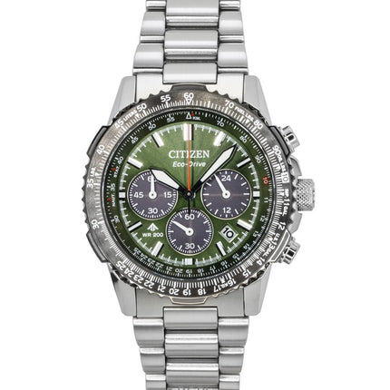 Citizen Promaster Sky Chronograph Rustfrit Stål Grøn Skive Eco-Drive Dykkerur CA4664-60W 200M Herreur