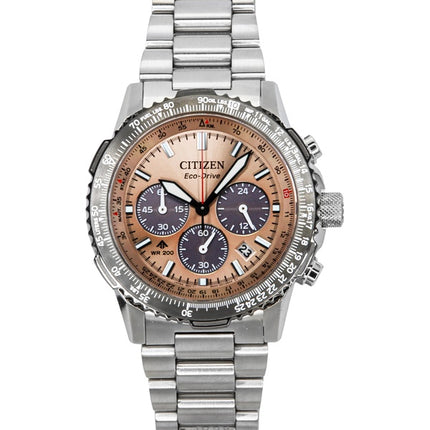 Citizen Promaster Sky Chronograph Rustfrit Stål Brun Skive Eco-Drive Dykkerur CA4664-60X 200M Herreur