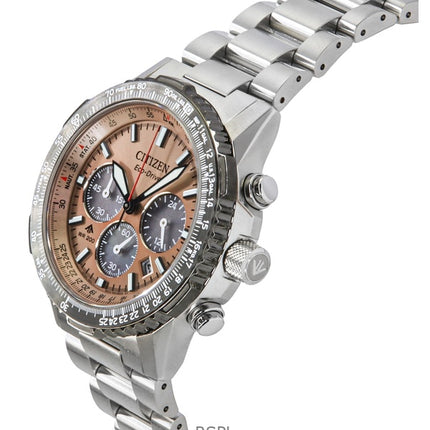 Citizen Promaster Sky Chronograph Rustfrit Stål Brun Skive Eco-Drive Dykkerur CA4664-60X 200M Herreur