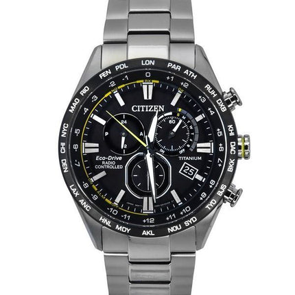 Citizen radiostyret kronograf Super Titanium Black Dial Eco-Drive CB5947-80E 100M herreur