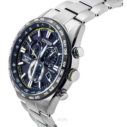 Citizen radiostyret kronograf Super Titanium Black Dial Eco-Drive CB5947-80E 100M herreur