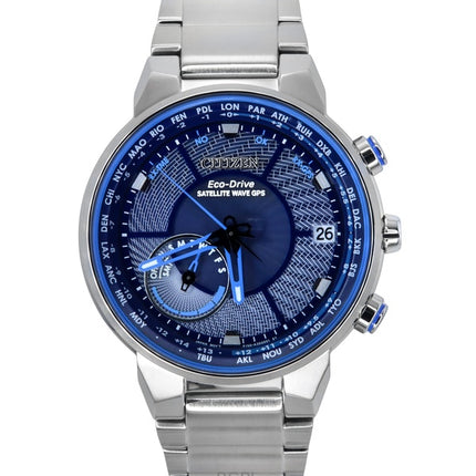 Citizen Eco-Drive Perpetual Satellite GPS Rustfrit stål Blue Dial CC3030-53L 100M herreur