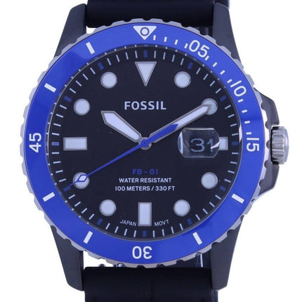 Fossil JFB-01 Black Dial Silicon Strap Quartz CE5023 100M herreur