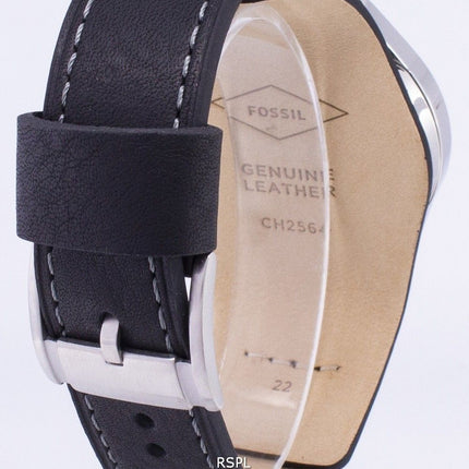 Fossile Coachman Chronograph sort læder CH2564 Herreur