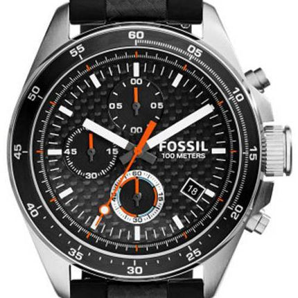 Fossile Decker kvarts Chronograph sort urskive 100M CH2956 Herreur