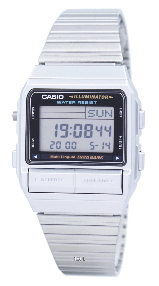Casio Digital 5 Alarm flersprogede Data Bank DB-380-1DF DB-380-1 mænds ur