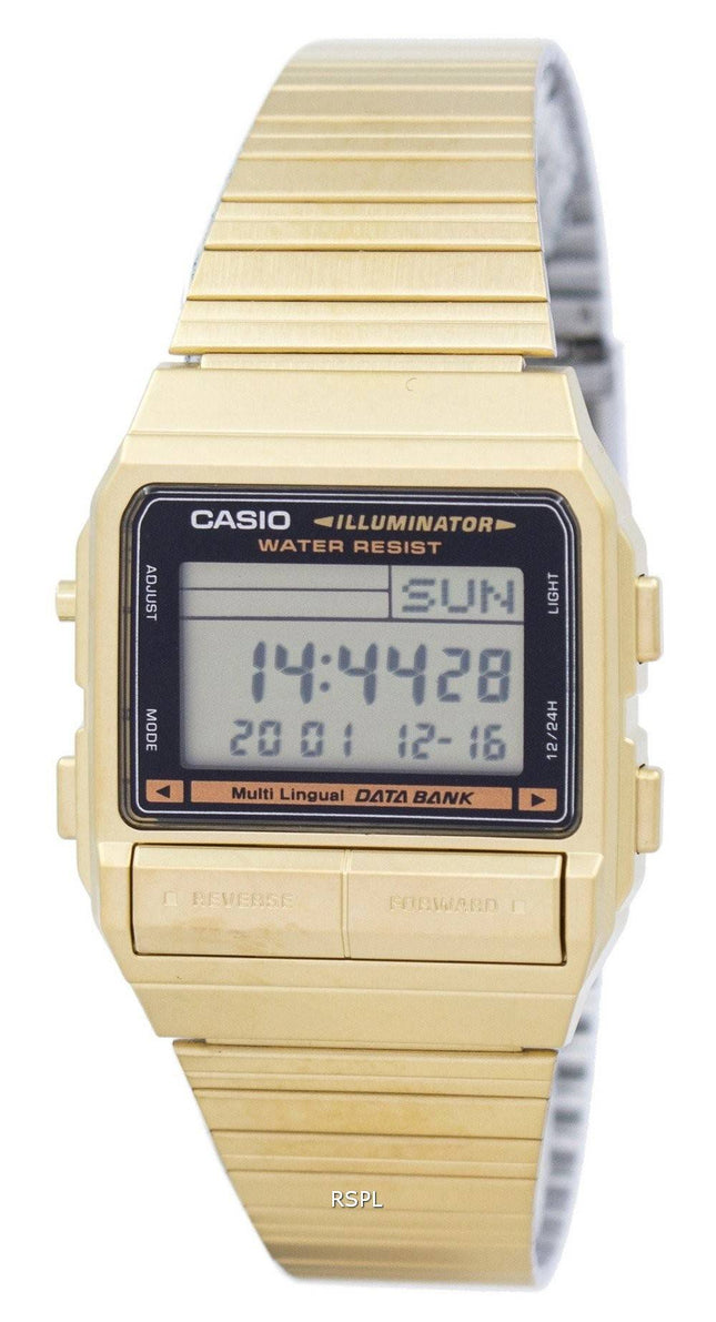 Casio Digital 5 Alarm flersprogede Data Bank DB-380 G-1DF DB-380 G-1 mænds ur