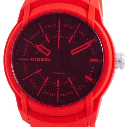 Diesel Armbar Sort urskive Silikonestrop kvarts DZ1820 100M Herreur