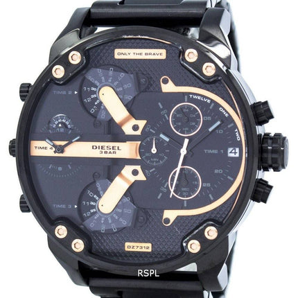 Diesel Mr. Daddy 2.0 overdimensionerede Chronograph sort urskive DZ7312 Herreur