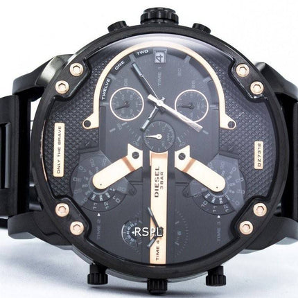 Diesel Mr. Daddy 2.0 overdimensionerede Chronograph sort urskive DZ7312 Herreur