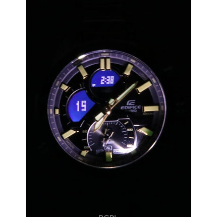 Casio Edifice Analog Digital Smartphone Link Rustfrit Stål Sort Urskive Quartz ECB-30DB-1A9 100M herreur