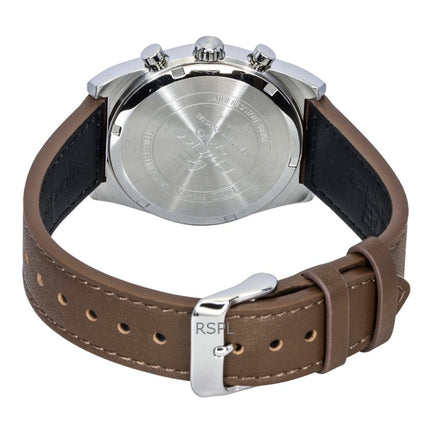 Casio Edifice Analog Standard Kronograf Læderrem Elfenbensfarvet Skive Quartz EFB-730L-7AV 100M Herreur