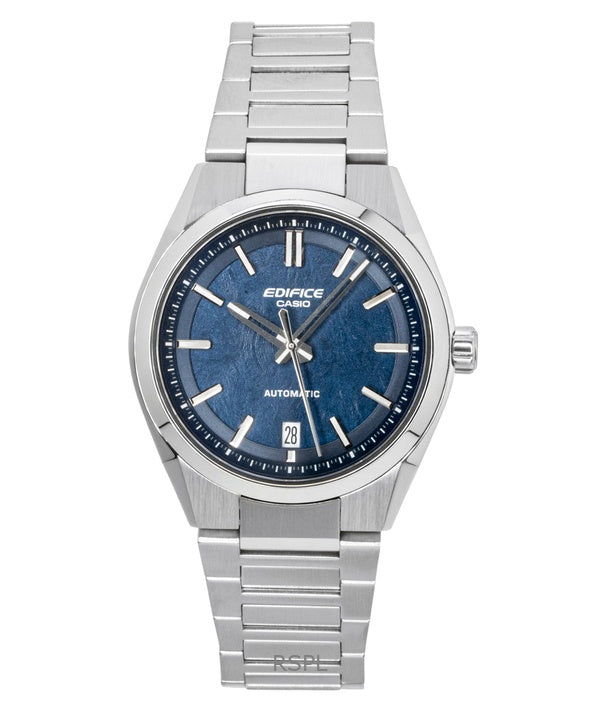 Casio Edifice analog rustfrit stål smedet kulstof blå urskive automatisk EFK-100D-2A 100M herreur