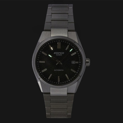 Casio Edifice analog rustfrit stål sort urskive automatisk EFK-110D-1A 100M herreur