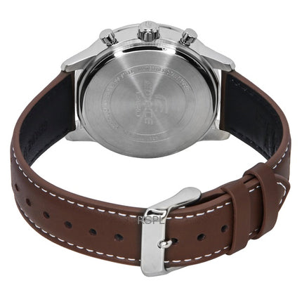 Casio Edifice analog kronograf læderrem cremefarvet urskive kvarts EFR-575L-7A 100M herreur