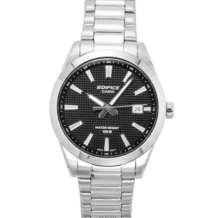 Casio Edifice analog rustfrit stål sort urskive quartz EFV-160D-1A 100M herreur