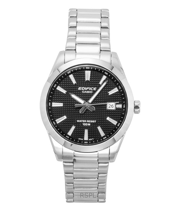 Casio Edifice analog rustfrit stål sort urskive quartz EFV-160D-1A 100M herreur