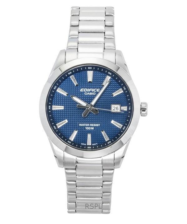 Casio Edifice analog rustfrit stål blå urskive kvarts EFV-160D-2A 100M herreur