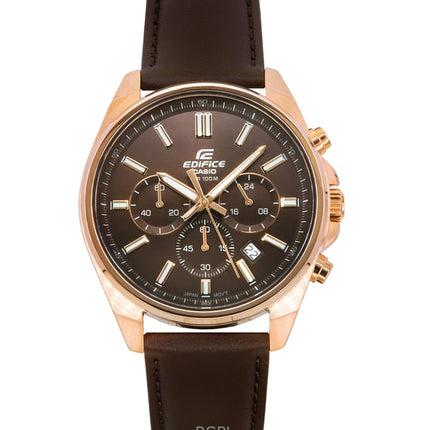 Casio Edifice Analog Standard Kronograf Brun Skive Quartz EFV-650CL-5AV 100M Herreur