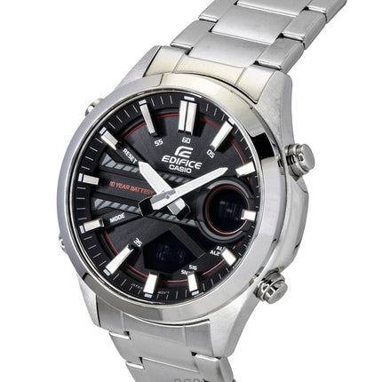 Casio Edifice analog digital rustfrit stål sort urskive quartz EFV-C120D-1A4 100M herreur