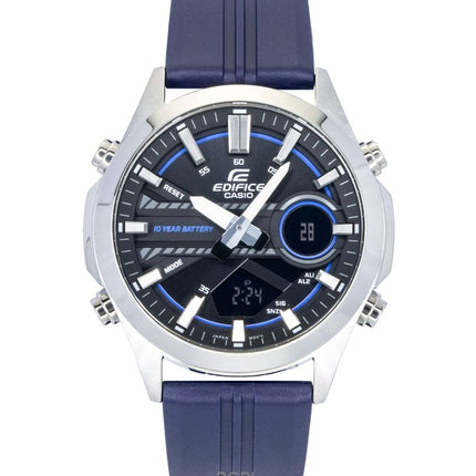 Casio Edifice analog digital harpiksrem sort urskive kvarts EFV-C120P-1A2 100M herreur