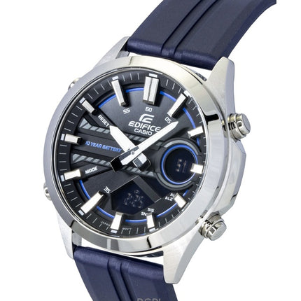 Casio Edifice analog digital harpiksrem sort urskive kvarts EFV-C120P-1A2 100M herreur