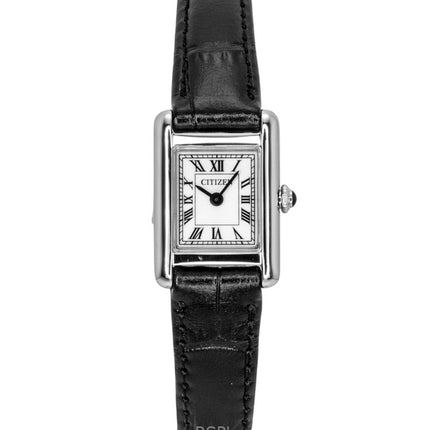 Citizen Fio Roma Eco-Drive læderrem sølvfarvet urskive EG2790-12A dameur