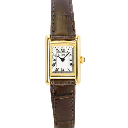 Citizen Fio Roma kalveskindrem sølvfarvet urskive Eco-Drive EG2797-13A dameur