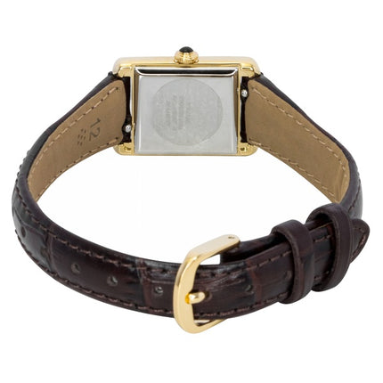 Citizen Fio Roma kalveskindrem sølvfarvet urskive Eco-Drive EG2797-13A dameur